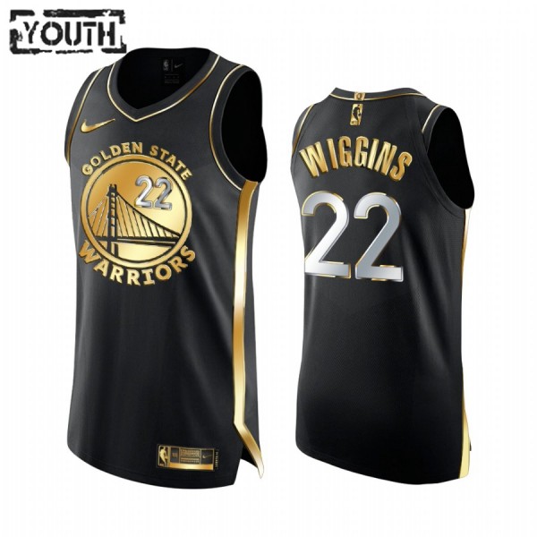 Golden State Warriors Trikot Andrew Wiggins 22 2020-21 Schwarz Golden Edition Swingman - Kinder